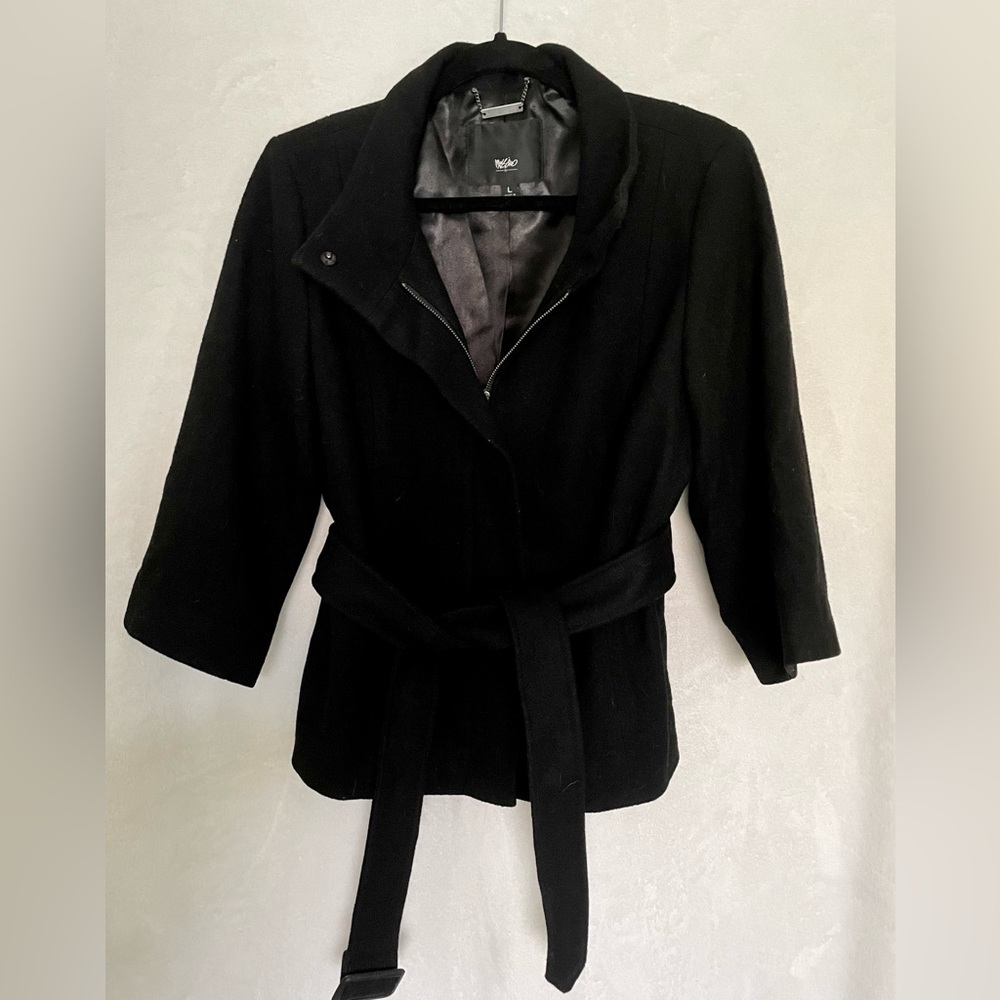 Black Wool-Blend Dressy Jacket